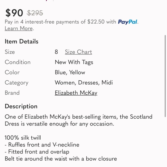 Elizabeth McKay Scotland Silk Wrap Dress in Blue Check - Picture 8 of 8